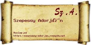 Szepessy Adorján névjegykártya